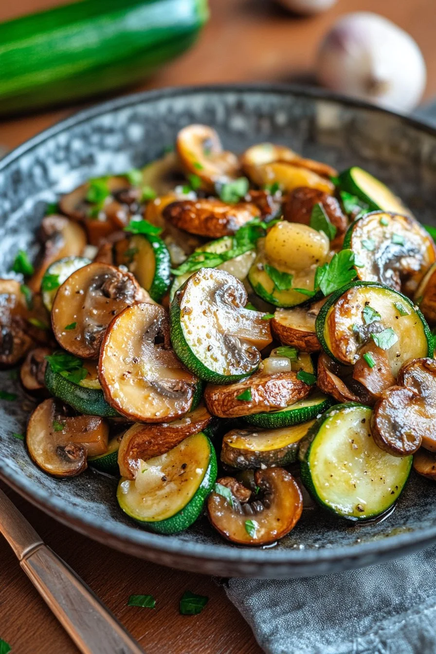 Sautéed Zucchini, Mushrooms, and Onions