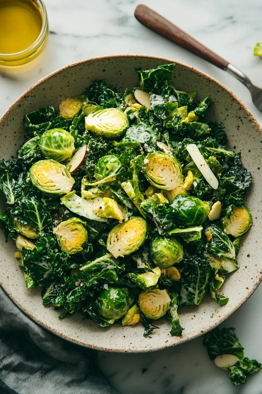 Simple Kale and Brussels Sprout Salad