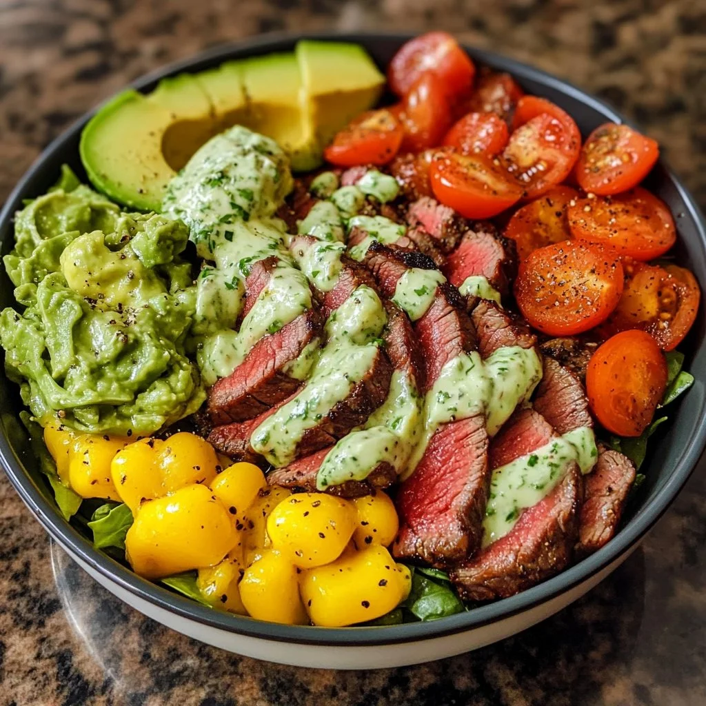 Steak Cobb Salad With Avocado Dressing