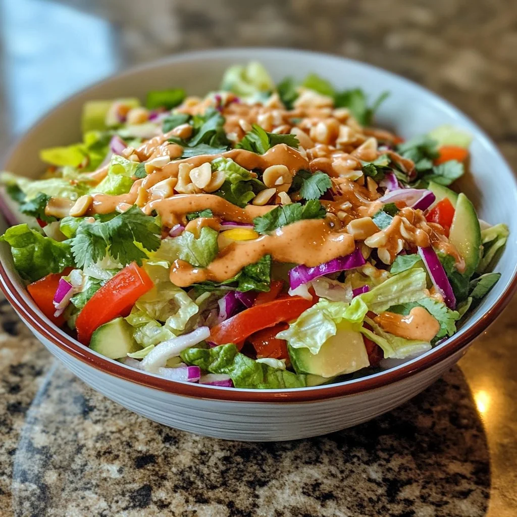 Thai Crunch Salad with peanut ginger sauce