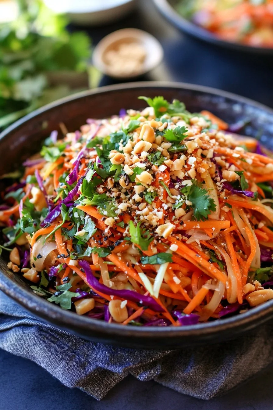 Thai Crunch Salad CPK Copycat (with peanut ginger sauce)