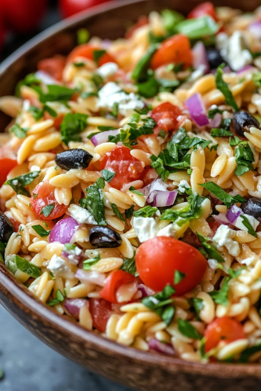 Vegetarian Mediterranean Orzo Salad
