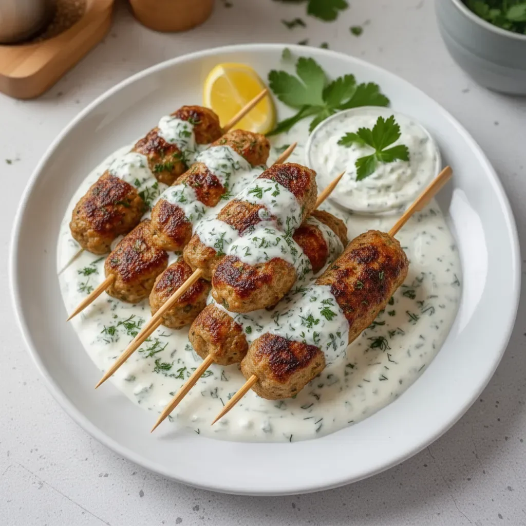 Chicken Kofta with Garlic Yogurt Sauce
