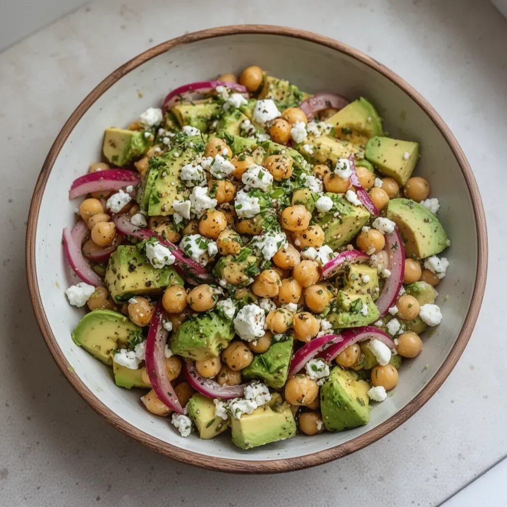 Chickpea Feta Avocado Salad