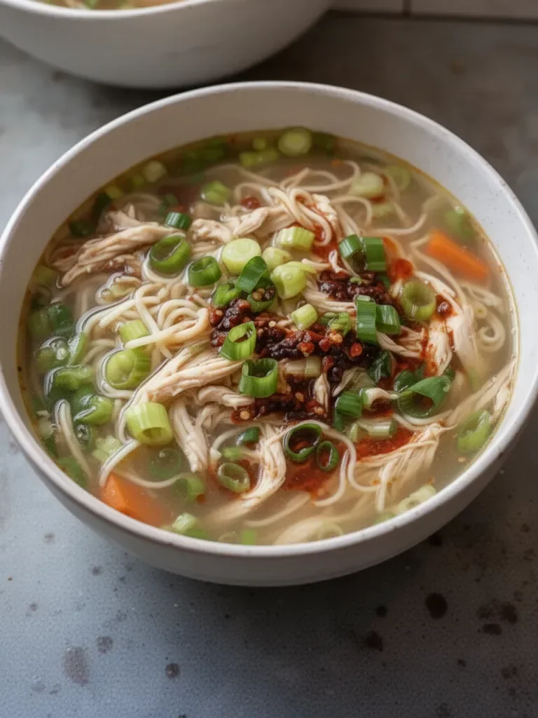 Classic Ginger Garlic Chicken Noodle Soup