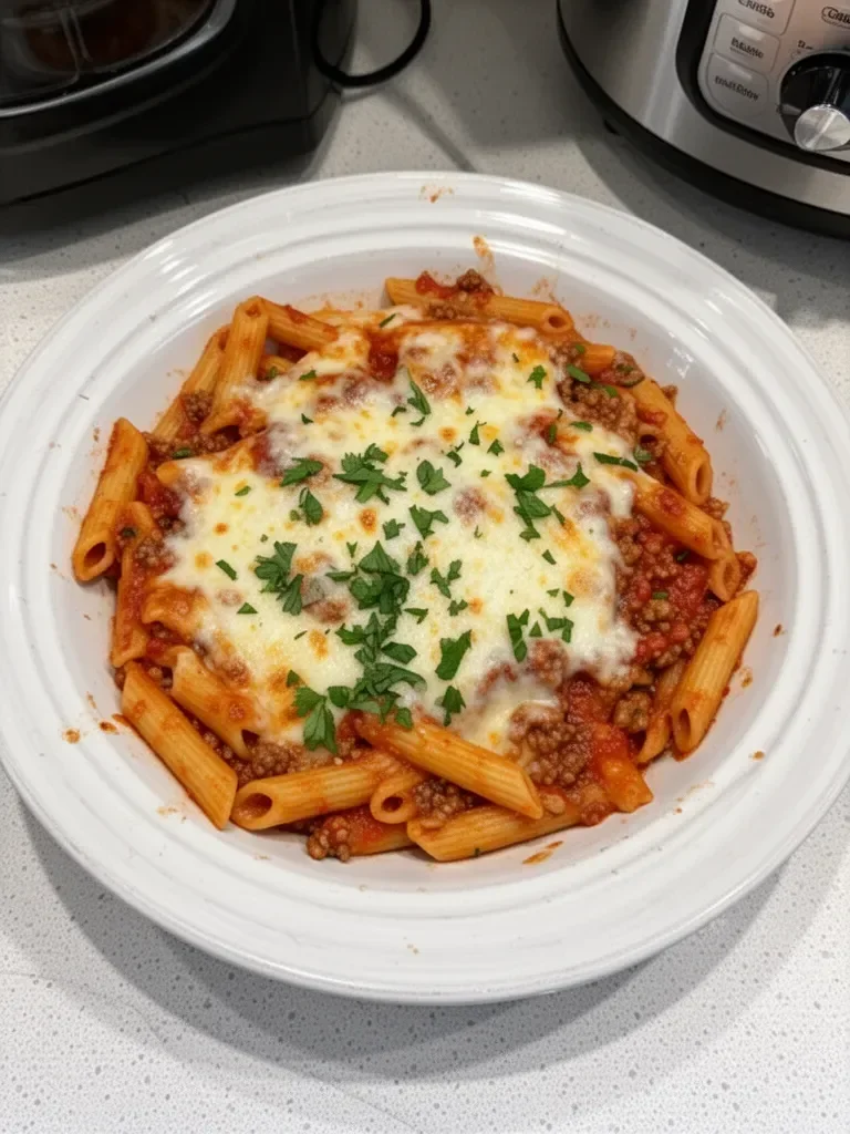 Comforting Slow Cooker Baked Ziti