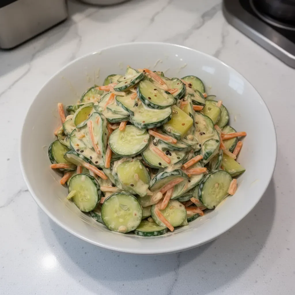 Creamy Asian Cucumber Salad Bowl