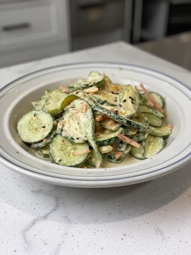Creamy Asian Cucumber Salad Bowl Recipe