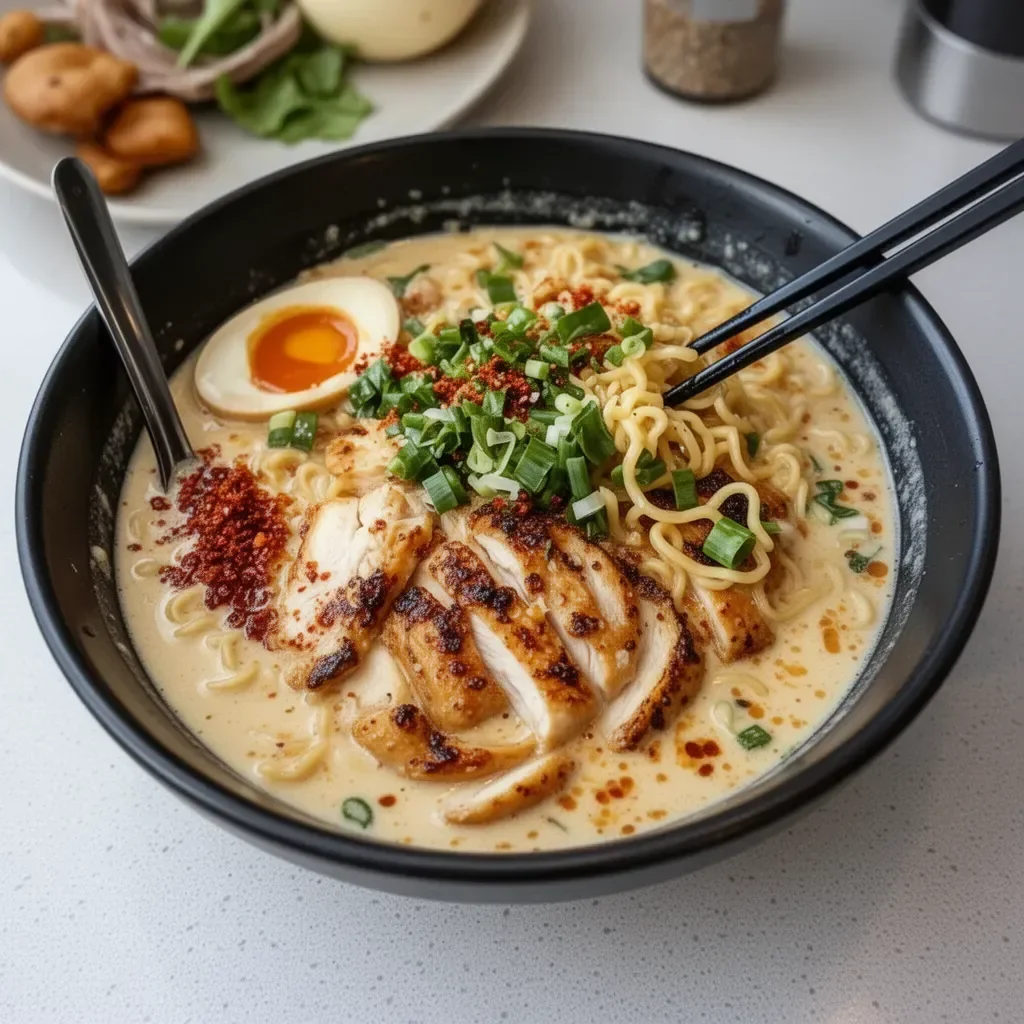 Creamy Garlic Chicken Ramen