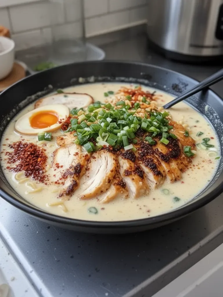 Creamy Garlic Chicken Ramen
