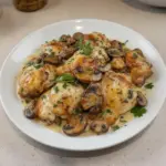 Creamy Garlic Mushroom Chicken Thighs