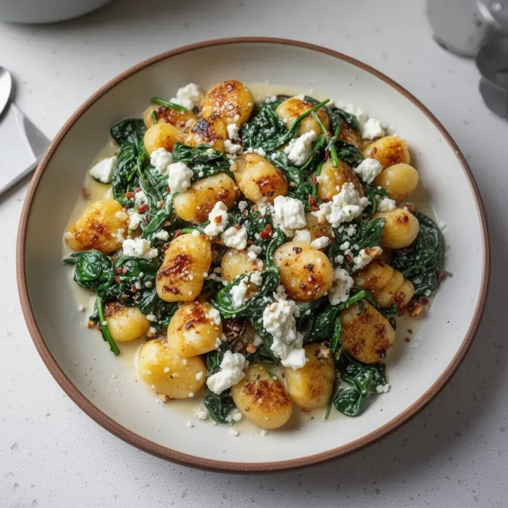 Creamy Gnocchi with Spinach and Feta