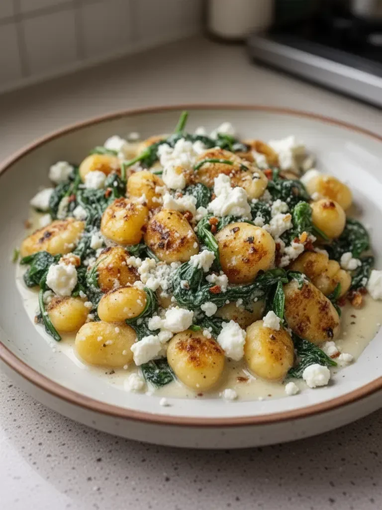 Creamy Gnocchi with Spinach and Feta