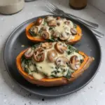 Creamy Mushroom and Spinach Stuffed Sweet Potatoes