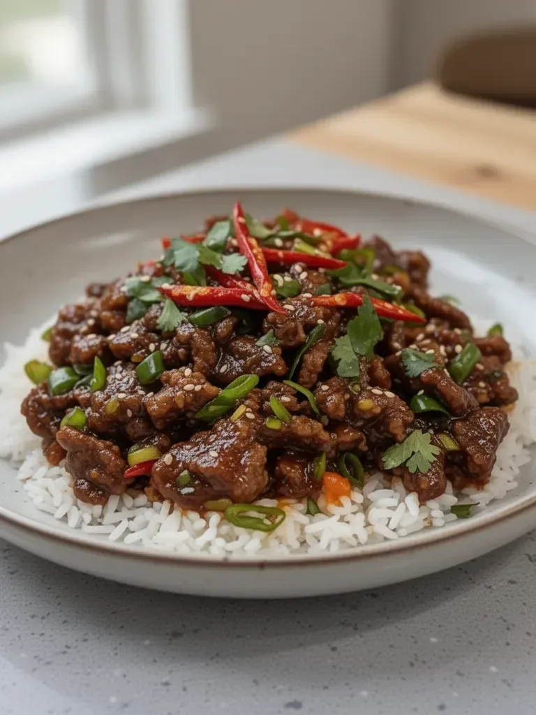Crispy Chilli Beef Rice