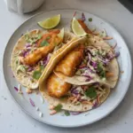 Crispy Fish Tacos with Cilantro Lime Slaw