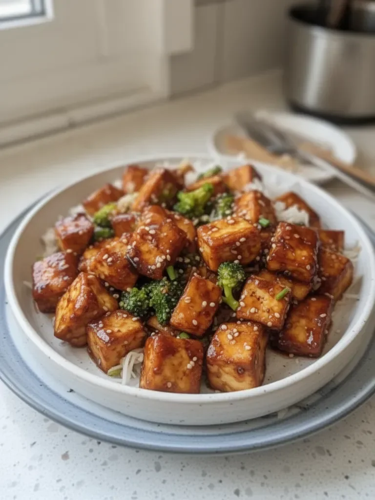 Crispy Honey Garlic Tofu