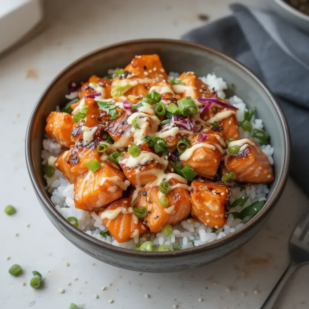 Crispy Salmon and Rice Bowl