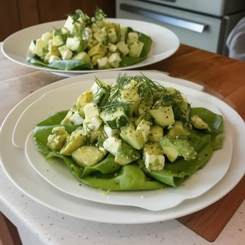 Cucumber Avocado Feta Salad