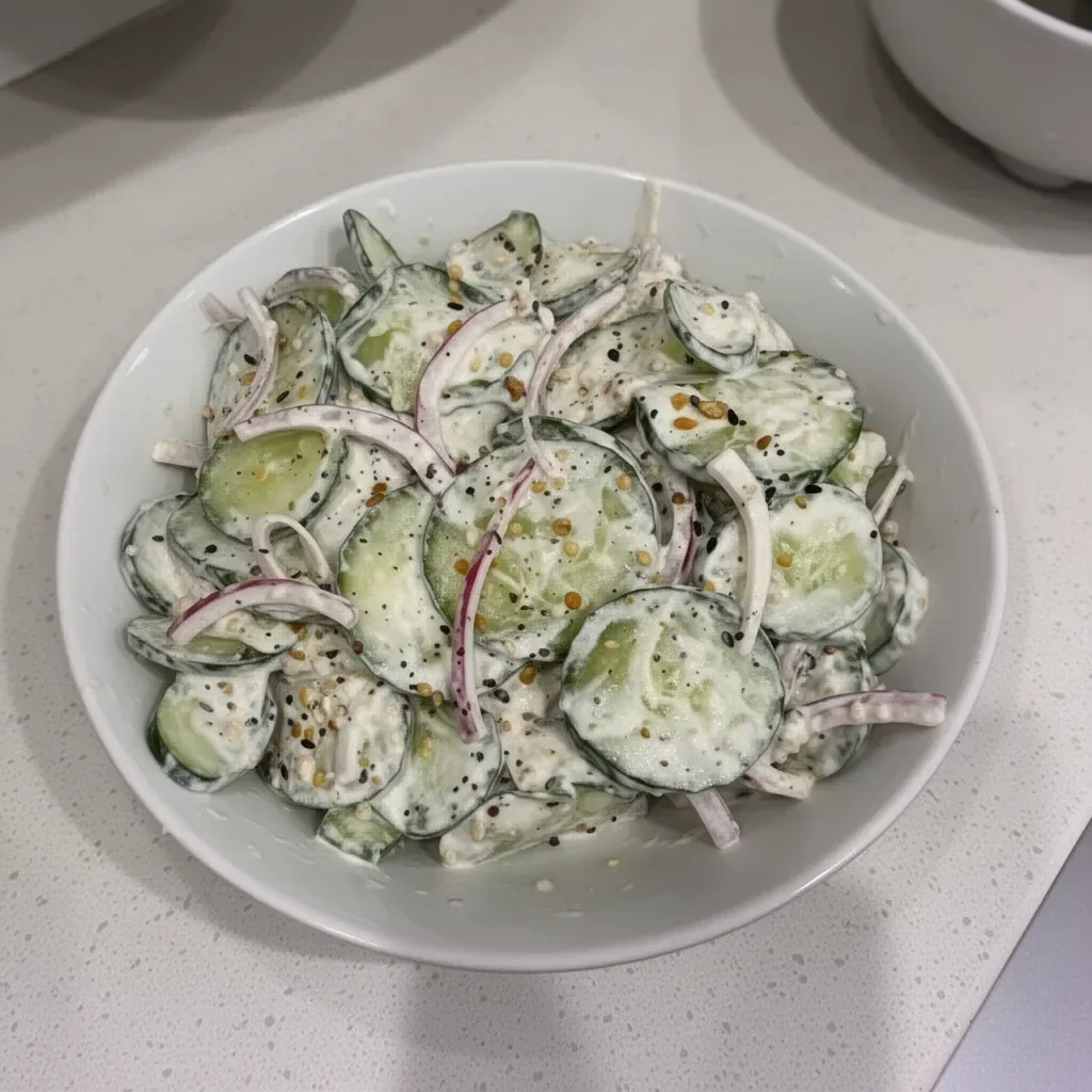 Cucumber Everything Bagel Salad