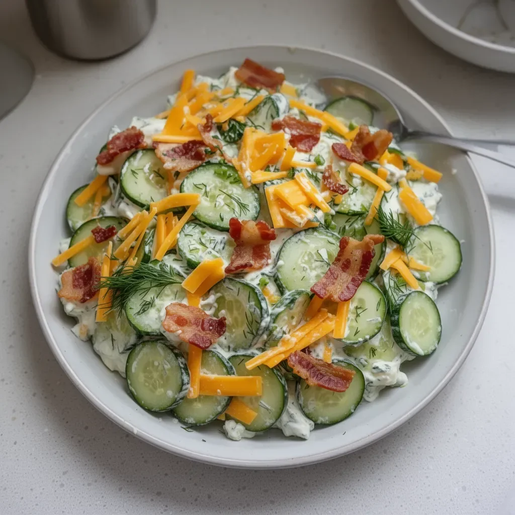 Fresh Cucumber Ranch Crack Salad with creamy dressing and herbs