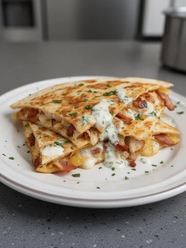 Easy Chicken Bacon Ranch Quesadilla