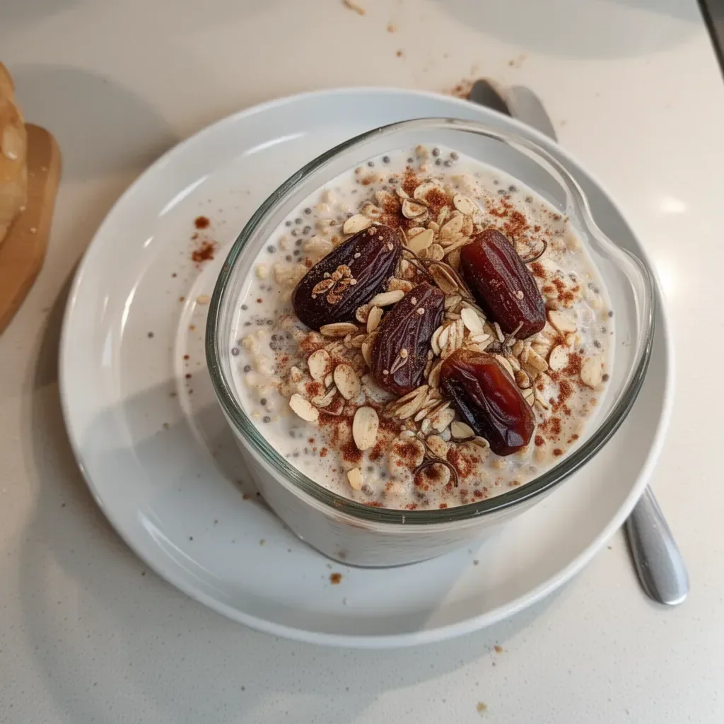 Filling Date Overnight Oats with Chia Seeds