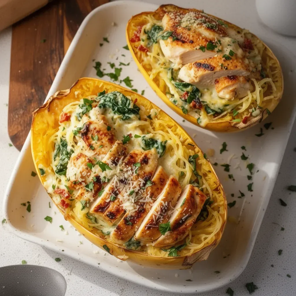 Garlic Chicken Spaghetti Squash