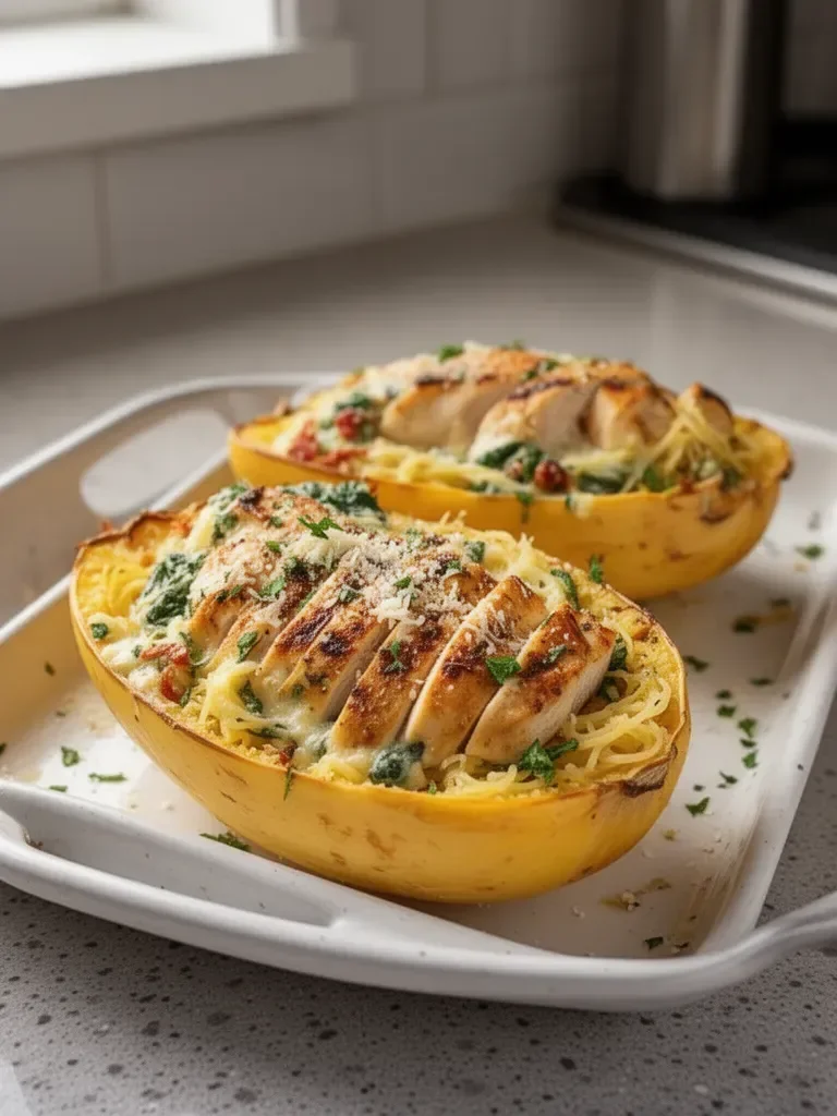 Garlic Chicken Spaghetti Squash