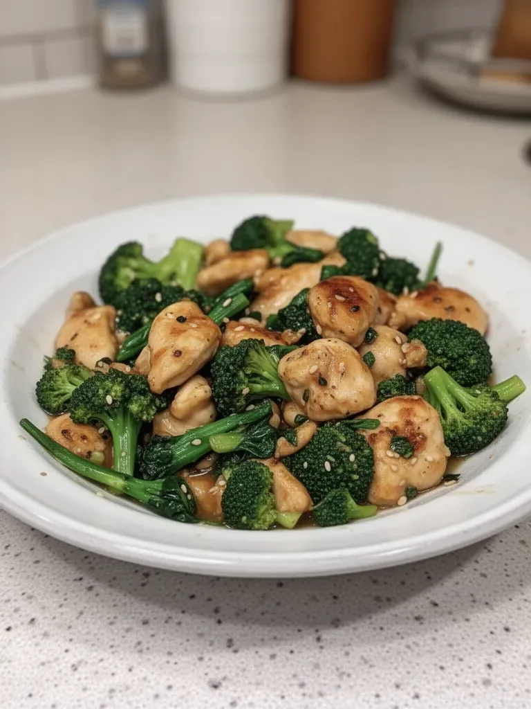 Garlic Chicken with Broccoli and Spinach