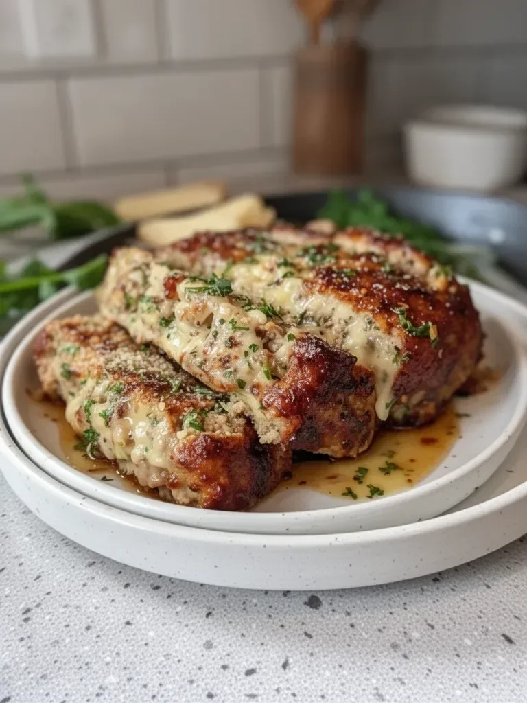Garlic Parmesan Chicken Meatloaf