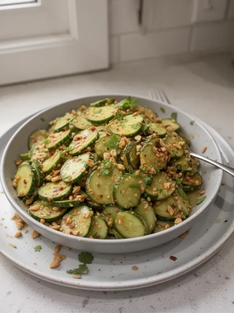 Gluten-Free Spicy Peanut Cucumber Salad - jesslovescooking