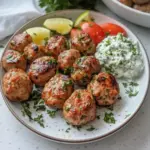 Greek Turkey Meatballs with Tzatziki