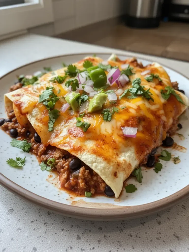 Ground Turkey Black Bean Enchiladas