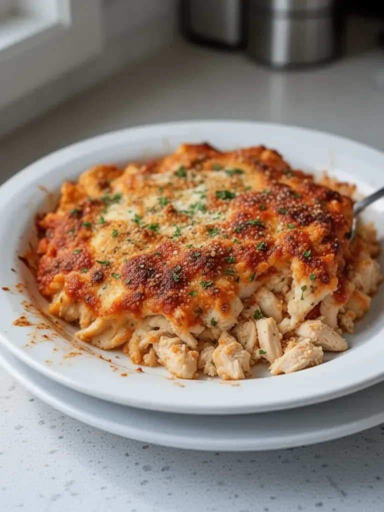 High Protein Chicken Parmesan Casserole