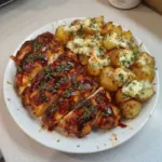 Honey BBQ Chicken with Cheesy Garlic Parmesan Potatoes
