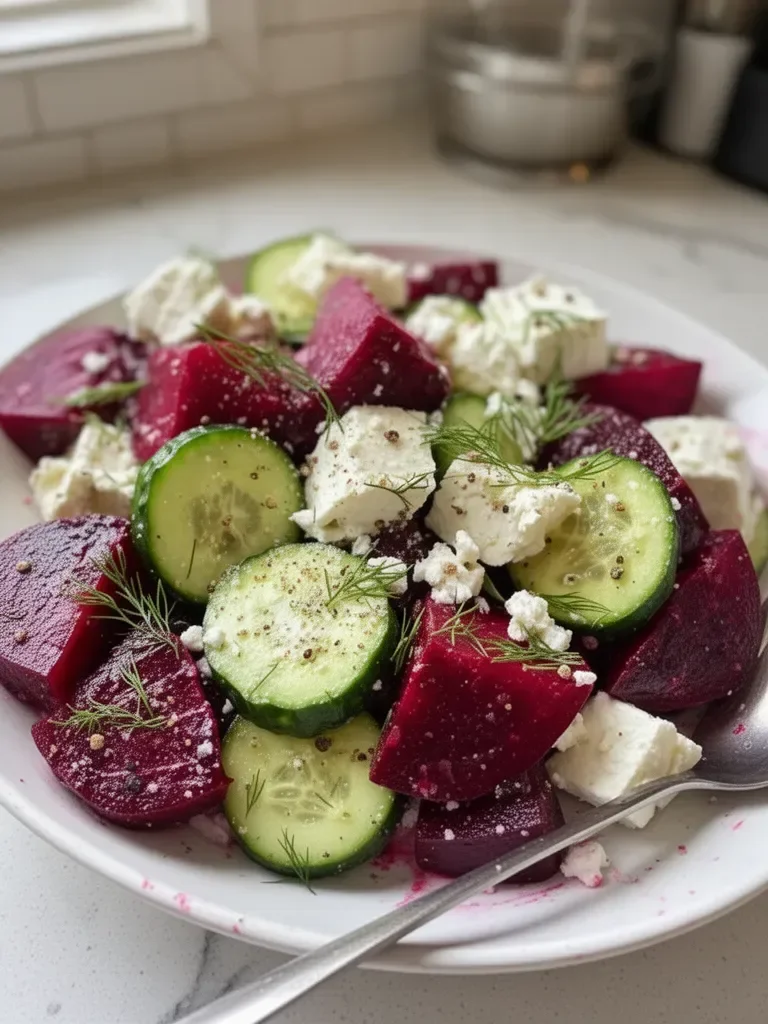 Irresistible Beet Feta Salad with Cucumber and Dill