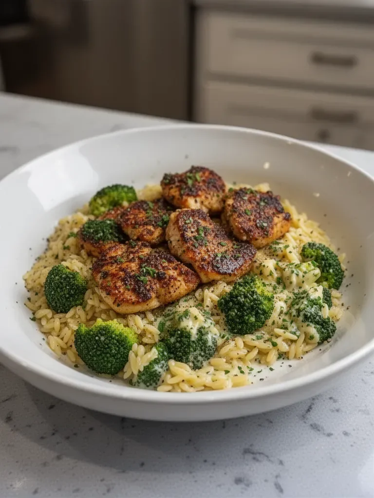Lemon Pepper Chicken Broccoli Orzo