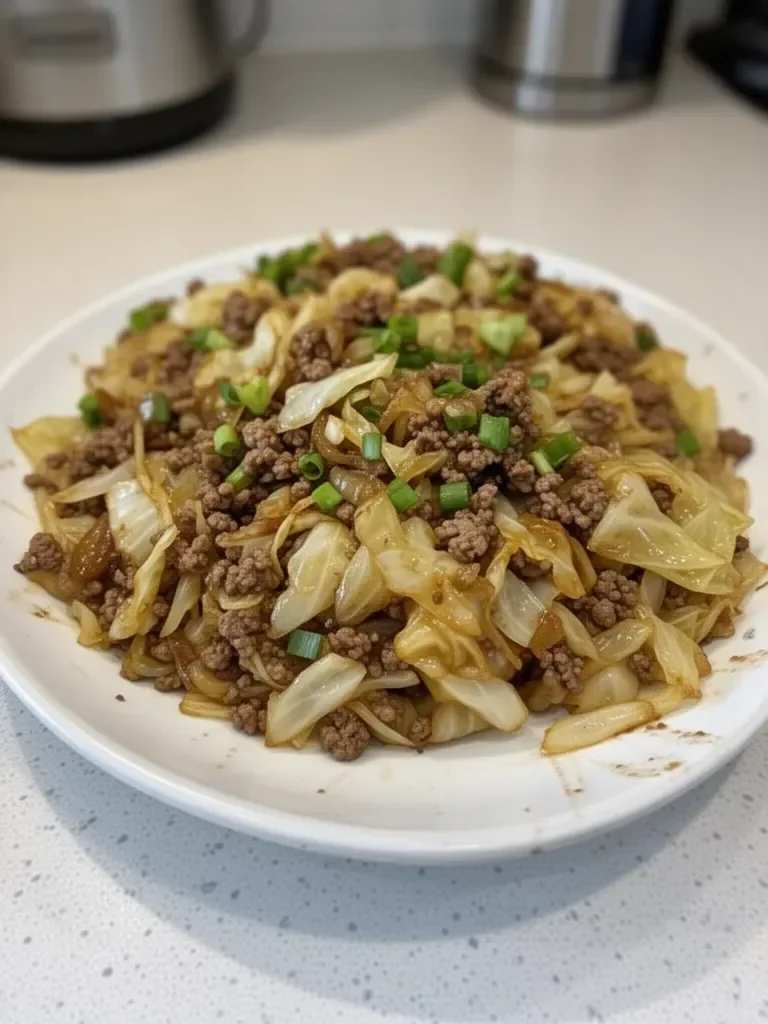 Low-Carb Ground Beef and Cabbage