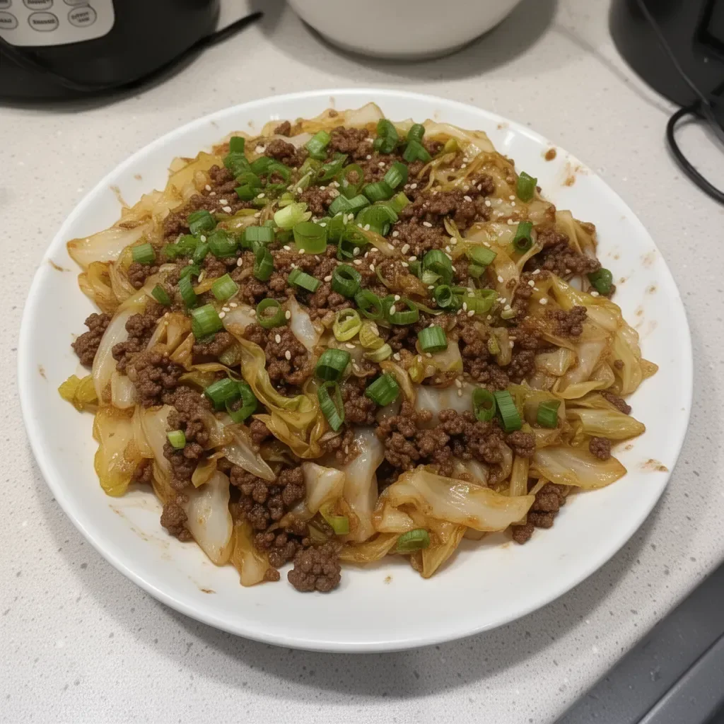 Low-Carb Mongolian Ground Beef and Cabbage