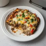 Low Carb Philly Cheesesteak Casserole