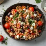 Mediterranean Keto Ground Chicken Skillet with Olives and Feta