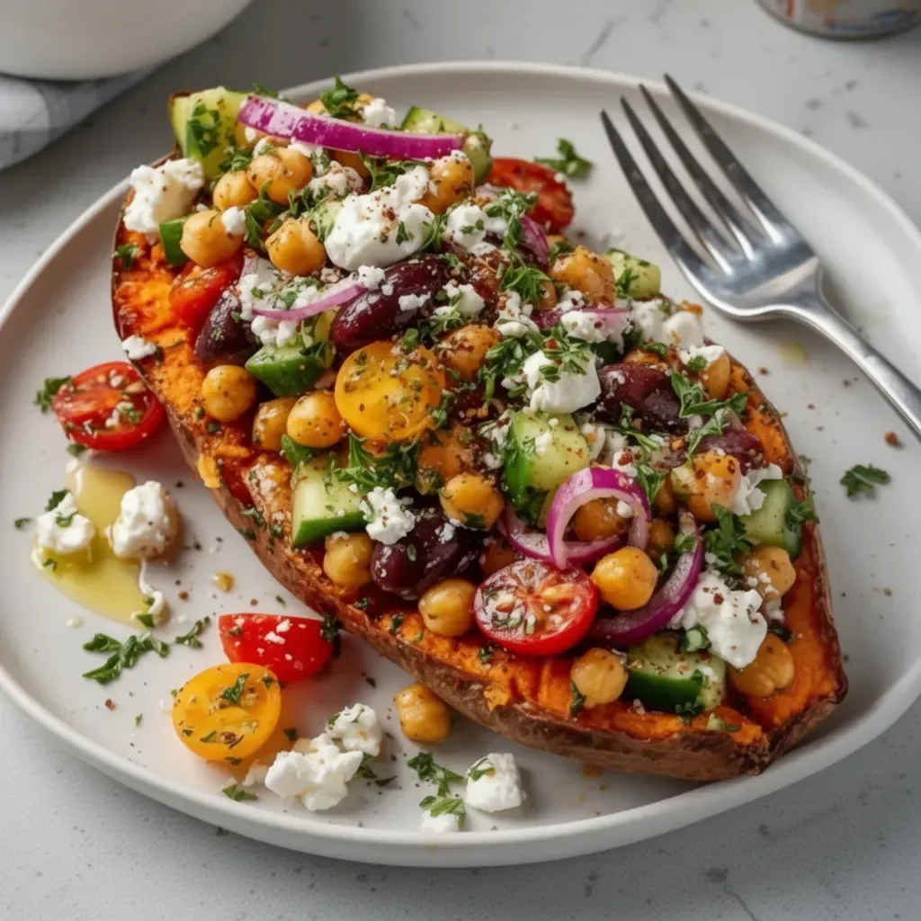Mediterranean Stuffed Sweet Potatoes