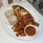 Ofada Sauce, Fish, and Rice
