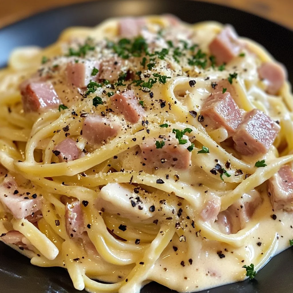 Quick Leftover Ham Carbonara