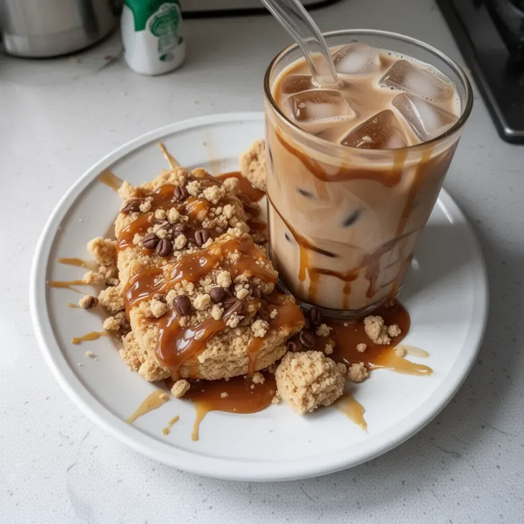 Cold salted caramel coffee recipe, inspired by Starbucks