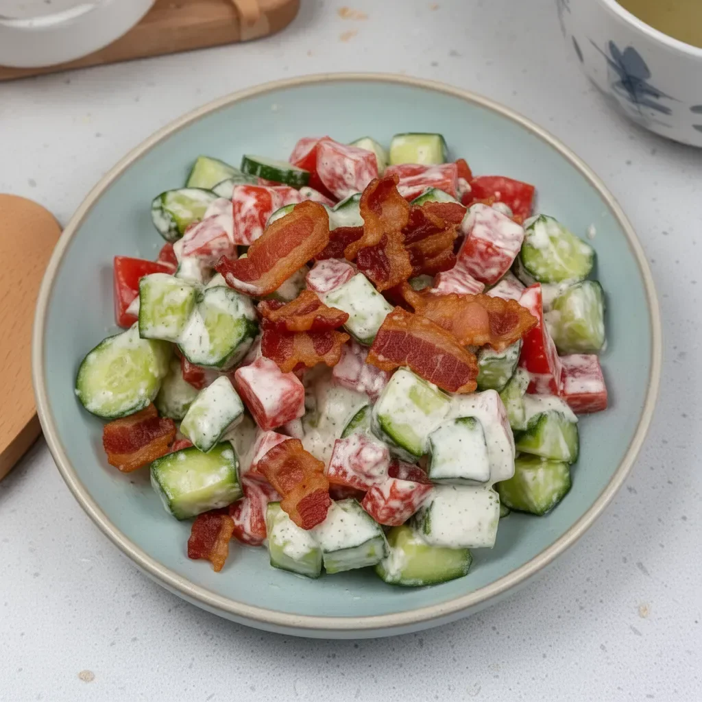Savory Cucumber Salad with Bacon 18 Savory Cucumber Salad with Bacon