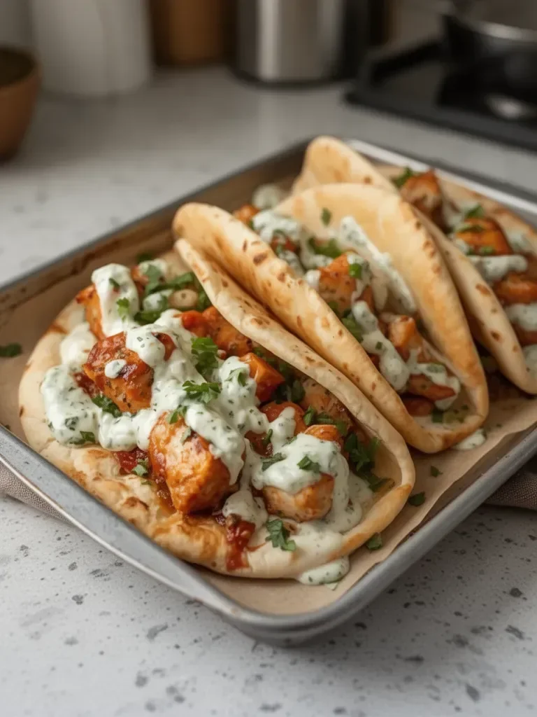 Sheet Pan Chicken Pitas with Herby Ranch Recipe
