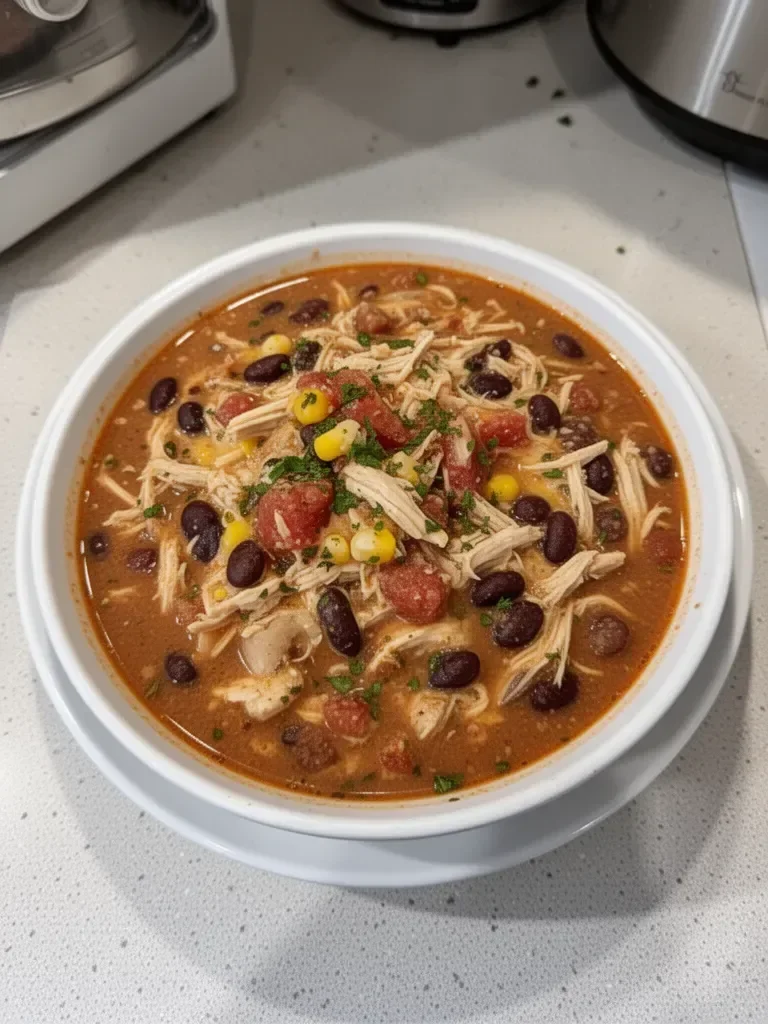 Slow Cooker Cheesy Chicken Chili