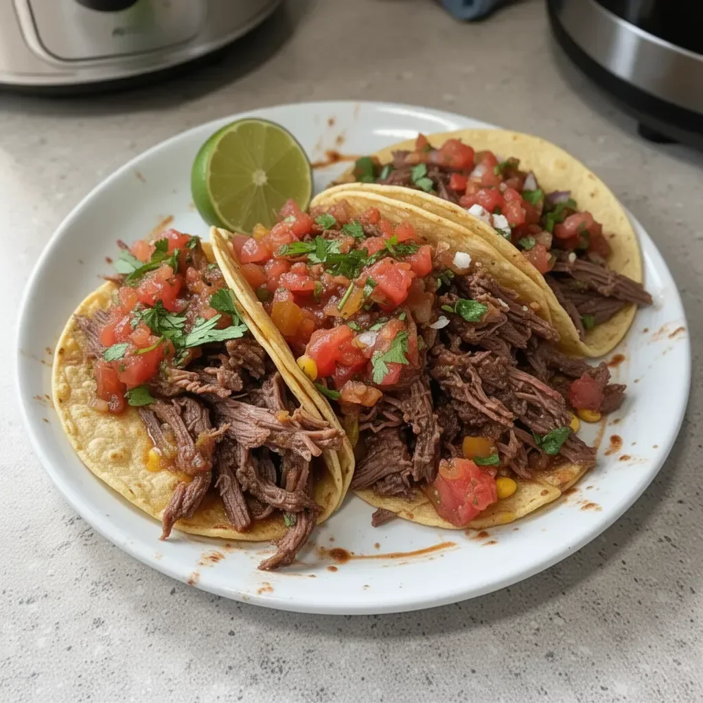 Slow Cooker Flank Steak Street Tacos